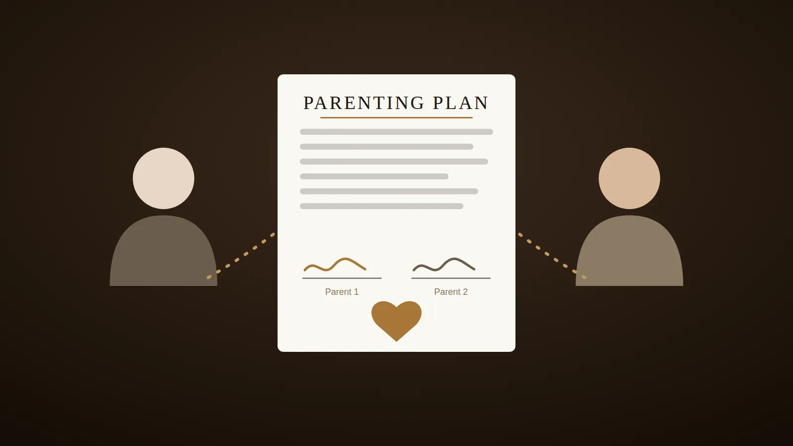 Two separated parents both signing a written parenting plan